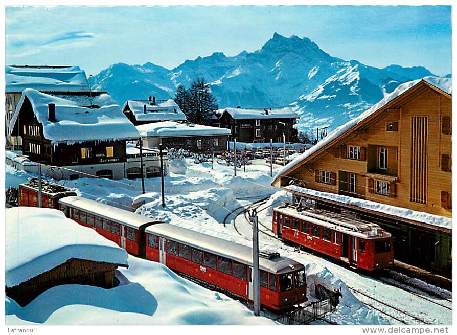 Suisse -gd Format Div- Ref M729- Villars - La Gare Ligne De Chemin De Fer Et Les Dents Du Midi  -carte Bon Etat - - Villars-les-Moines