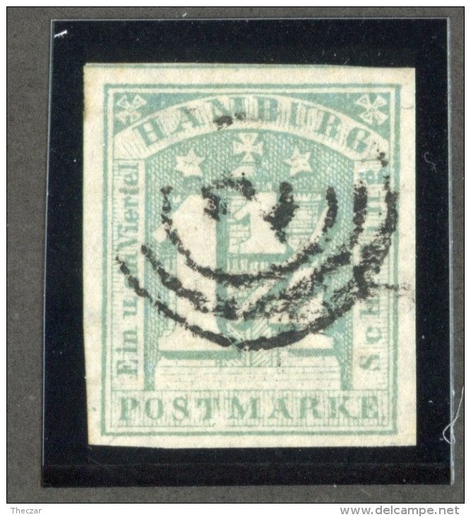 GS-965  Hamburg 1864  Michel #8b (o) Signed  Scott #9c ~ Offers Welcome! ~ - Hambourg