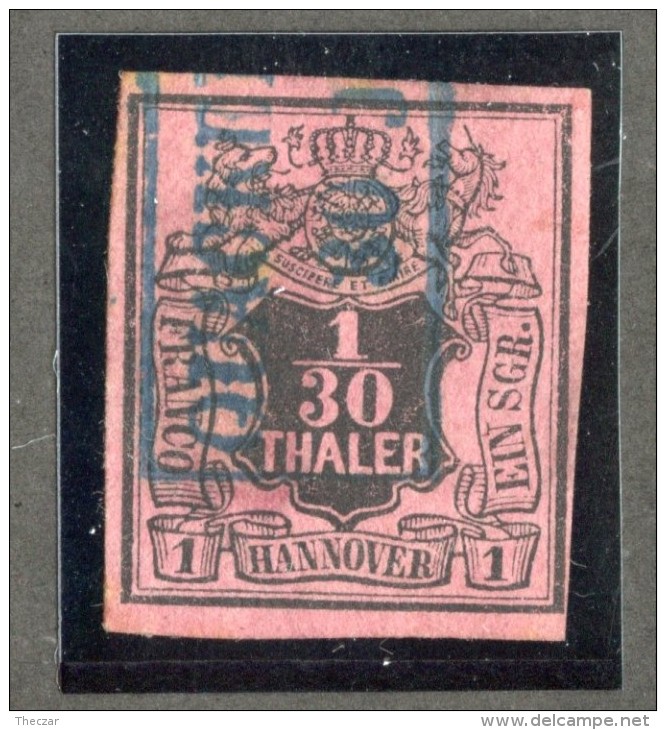 GS-981  Hanover 1851  Michel #3b  (o)   Scott #3a  ~ Offers Welcome! ~ - Hannover