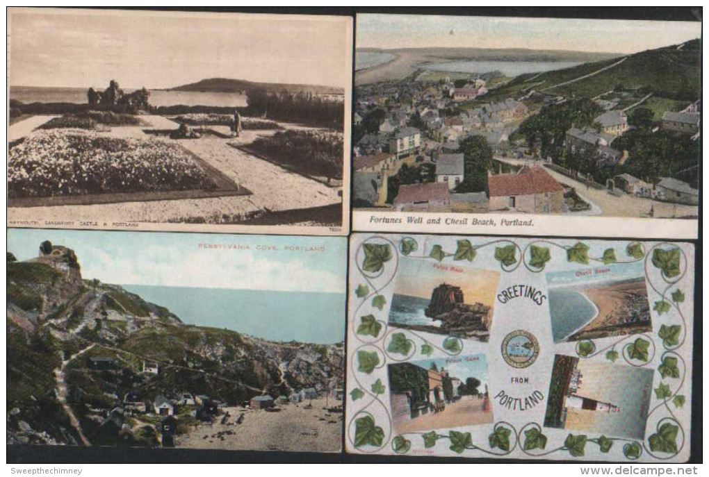 FOUR OLD POSTCARDS OF PORTLAND DORSET - Other & Unclassified