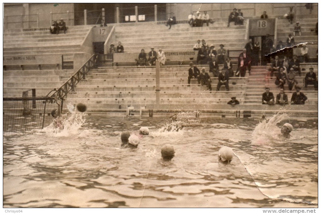 51Au   Grande Photo Natation Match De Water Polo Les Tourelles 1931 Equipe Du Nord Contre Marseille / Nice - Natation