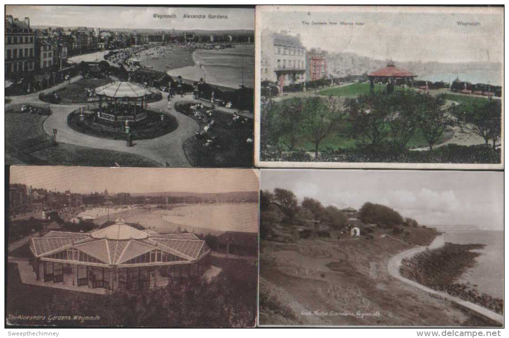 FOUR OLD POSTCARDS OF WEYMOUTH DORSET INCLUDING BANDSTAND - Weymouth