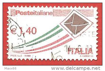 ITALIA REPUBBLICA USATO - 2009 - Posta Italiana Ordinaria Busta Che Spicca Il Volo - € 1,40 - S. 3103 - 2001-10: Used
