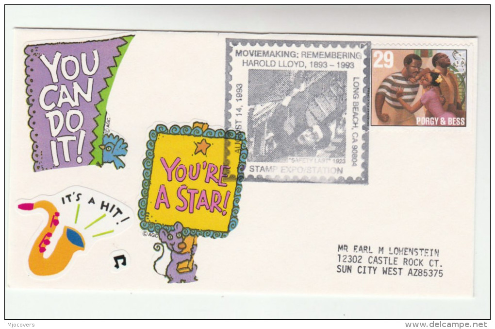 Long Beach USA  HAROLD LLOYD MOVIE MAKING EVENT  COVER Porgy Bess  Stamps Cinema Movie Film - Film