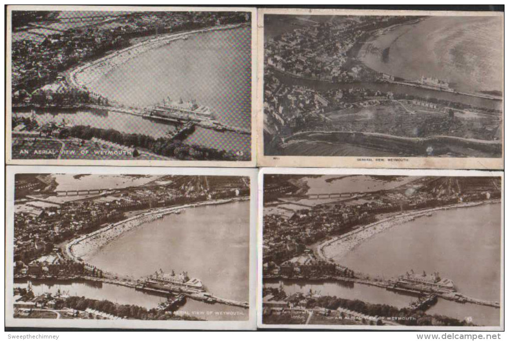 FOUR OLD AERIAL VIEW POSTCARDS OF WEYMOUTH  DORSET - Weymouth