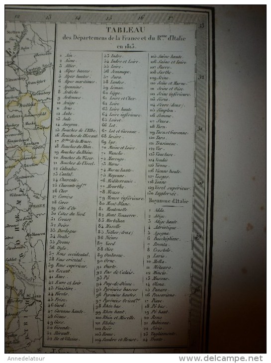 1830 Carte Comparée FRANCE 1789-1813 Dressée Par Lapie 1er Géographe Du Roi,gravure Lallemand ,Chez Eymery Fruger & Cie - Geographical Maps