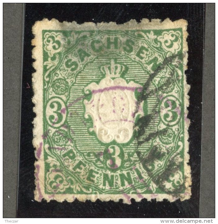 GS-1019  Saxony 1863  Michel #14  (o) Thin  Scott #15  ~ Offers Welcome! ~ - Saxe