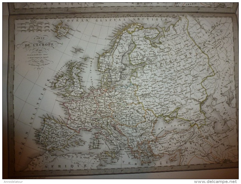 1831 Cartes De L'EUROPE 1789 Et 1813  Dressée Par Lapie 1er Géographe Du Roi,gravure Lallemand,Chez Eymery Fruger & Cie - Cartes Géographiques