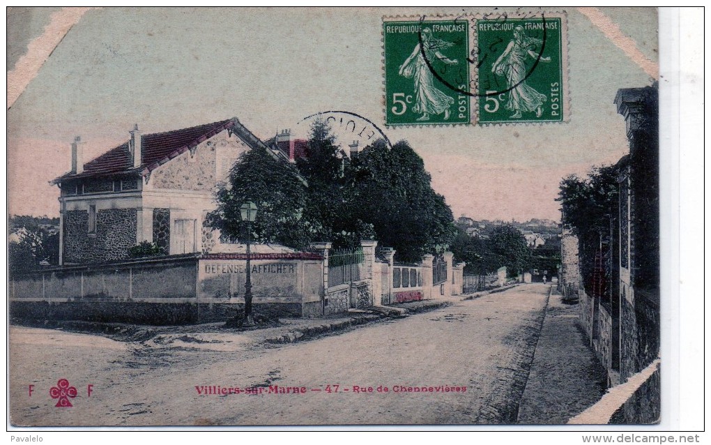 77 - VILLIERS Sur MARNE - Rue De Chennevières - Villiers Saint Georges