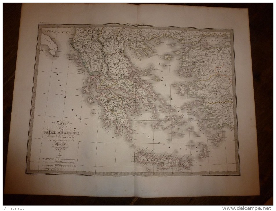 1832 Carte De La GRECE Ancienne, Dressée Par Lapie 1er Géographe Du Roi,gravure Lallemand,Chez Eymery Fruger & Cie - Cartes Géographiques