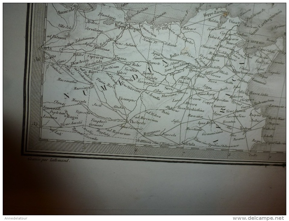 1832 Carte De L' ITALIE Ancienne Par Lapie 1er Géographe Du Roi,gravure Lallemand,Chez Eymery Fruger & Cie - Geographical Maps