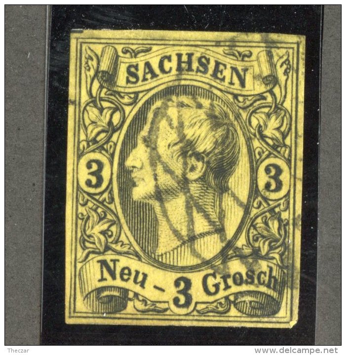 GS-1028  Saxony 1855  Michel #11  (o)  Scott #12  ~ Offers Welcome! ~ - Saxe