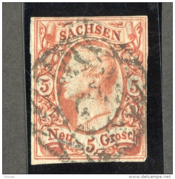 GS-1030  Saxony 1856  Michel #12  (o)  Scott #13  ~ Offers Welcome! ~ - Saxe