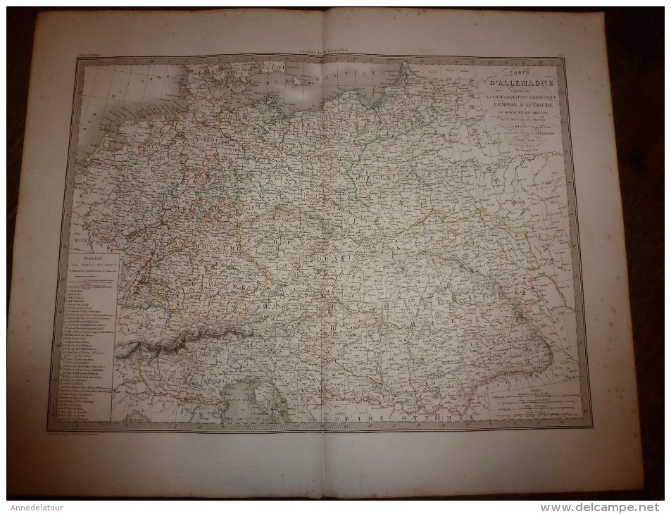 1830 Carte De L' ALLEMAGNE Ancienne Par Lapie 1er Géographe Du Roi,gravure Lallemand,Chez Eymery Fruger & Cie - Cartes Géographiques