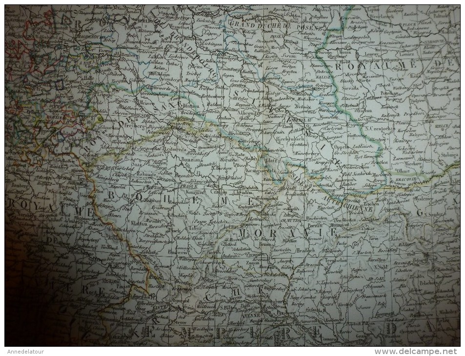 1830 Carte de l' ALLEMAGNE ancienne par Lapie 1er géographe du Roi,gravure Lallemand,Chez Eymery Fruger & Cie