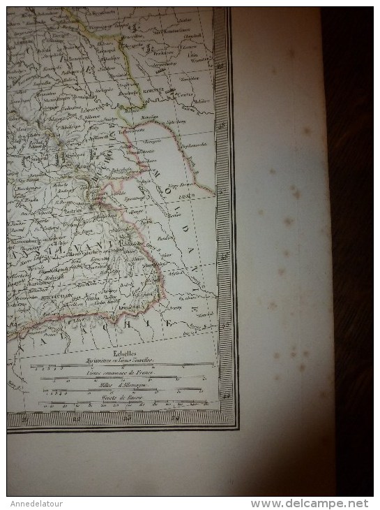 1830 Carte de l' ALLEMAGNE ancienne par Lapie 1er géographe du Roi,gravure Lallemand,Chez Eymery Fruger & Cie