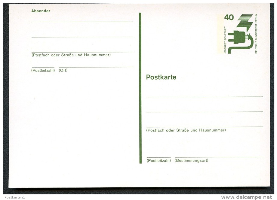 BERLIN P99 Postkarte UNFALLVERHÜTUNG II   ** 1975 - Postcards - Mint