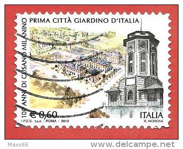 ITALIA REPUBBLICA USATO - 2012 - 100º Anniversario Della Città Di Cusano Milanino - € 0,60 - S. 3347 - 2011-20: Used