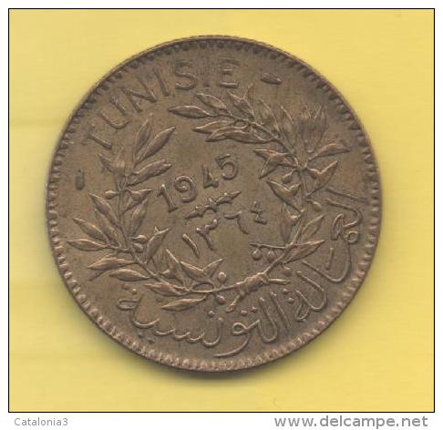 TUNEZ - PROTECTORADO FRANCES -  2 Francs 1945 KM248 - Túnez