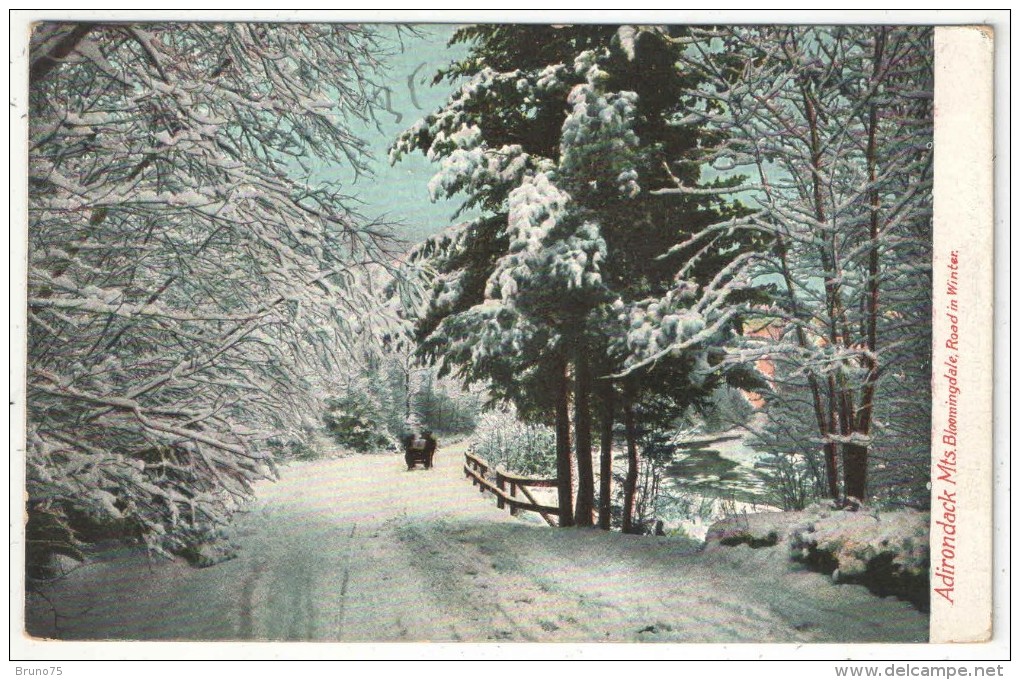 Adirondack Mts., Bloomingdale, Road In Winter - Adirondack