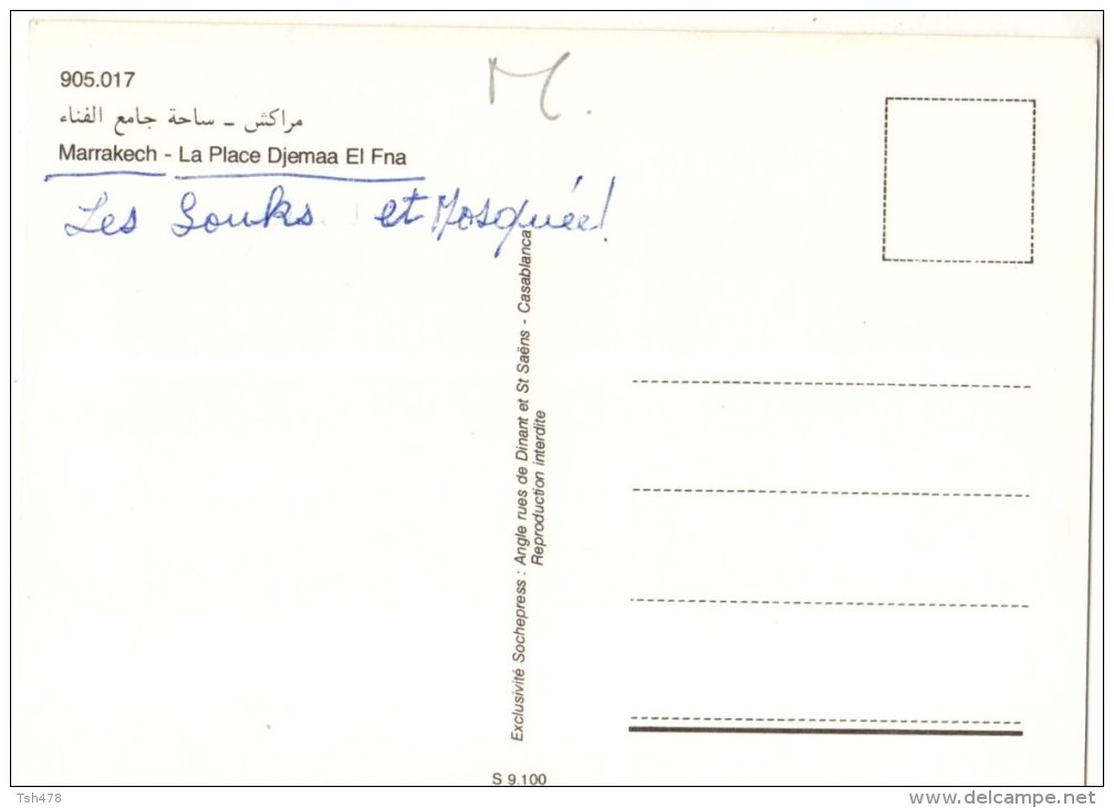 MAROC---MARRAKECH--La Place Djemaa El Fna-----voir 2 Scans - Marrakech