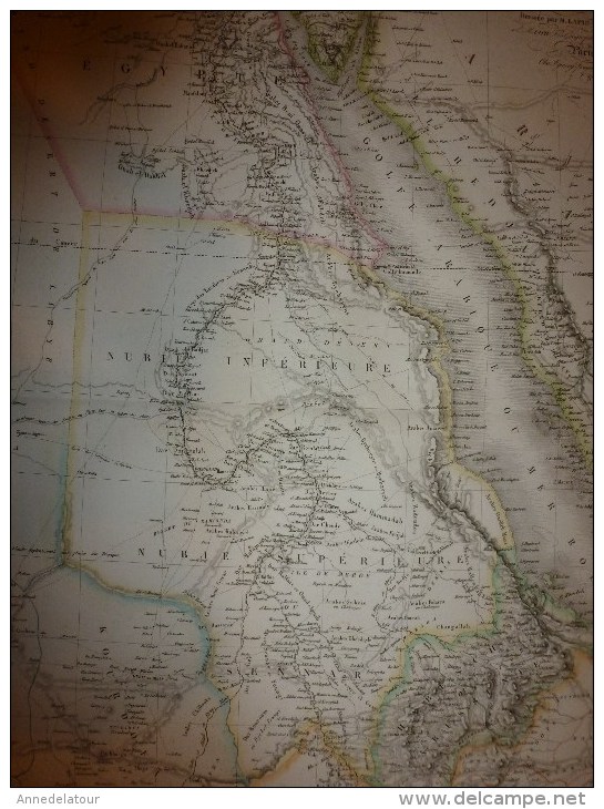 1829 Carte EGYPTE,NUBIE,ABISSINIE Et Partie ARABIE Par Lapie Géographe Du Roi,grav.Lallemand,Chez Eymery Fruger & Cie - Cartes Géographiques