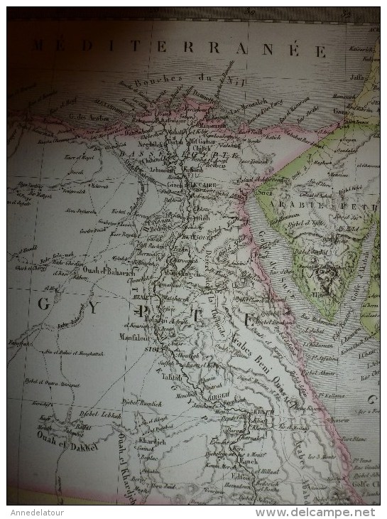 1829 Carte EGYPTE,NUBIE,ABISSINIE Et Partie ARABIE Par Lapie Géographe Du Roi,grav.Lallemand,Chez Eymery Fruger & Cie - Cartes Géographiques