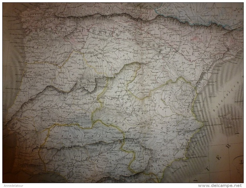 1830 Carte De L' IBERIE (ESPAGNE Ancienne),par Lapie 1er Géographe Du Roi, Gravure Lallemand,Chez Eymery Fruger & Cie - Geographical Maps