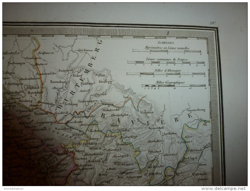 1830 Carte De La SUISSE Ou HELVETIE  ,par Lapie 1er Géographe Du Roi, Gravure Lallemand,Chez Eymery Fruger & Cie - Cartes Géographiques