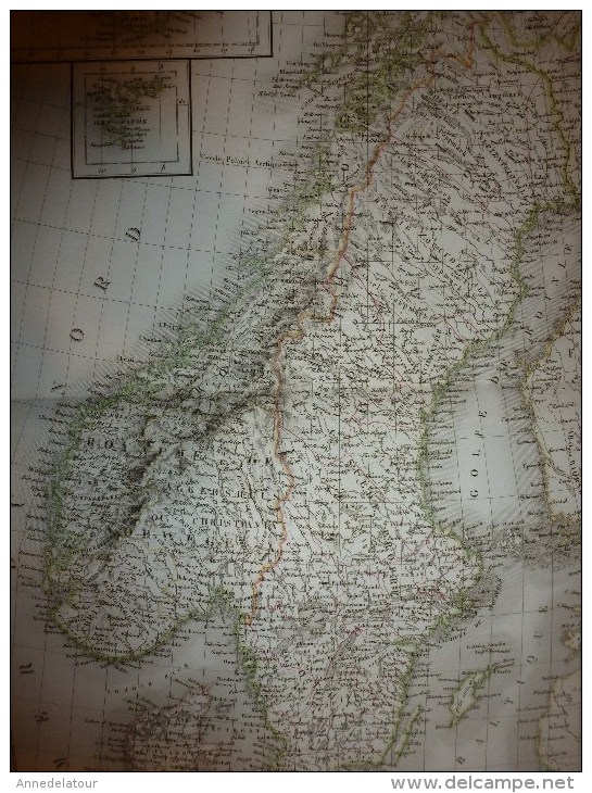 1830 Carte De SCANDINAVIE(Suede,Norvège,Danemark),par Lapie Géographe Du Roi,gravure Lallemand,Chez Eymery Fruger & Cie - Cartes Géographiques