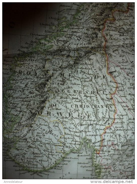 1830 Carte de SCANDINAVIE(Suede,Norvège,Danemark),par Lapie géographe du Roi,gravure Lallemand,Chez Eymery Fruger & Cie