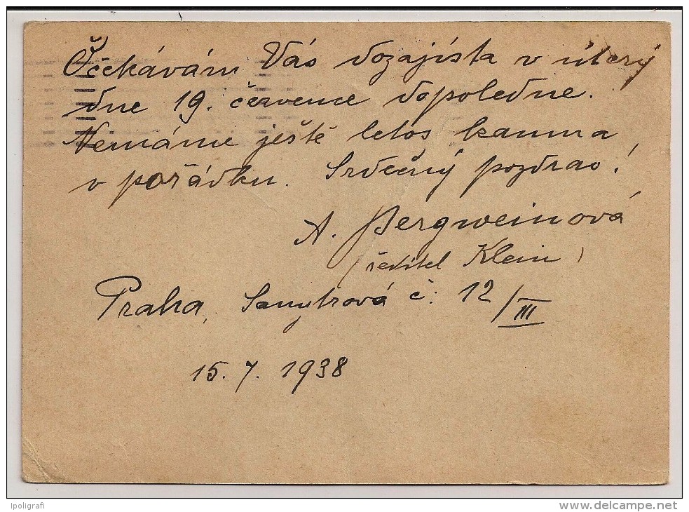 Tchécoslovaquie, 1938, Carte Postale, Réunion De Sport D´hiver, Mouvement Sokol, Dans Les Hautes Tatras, Prague 15-7-38 - Inverno