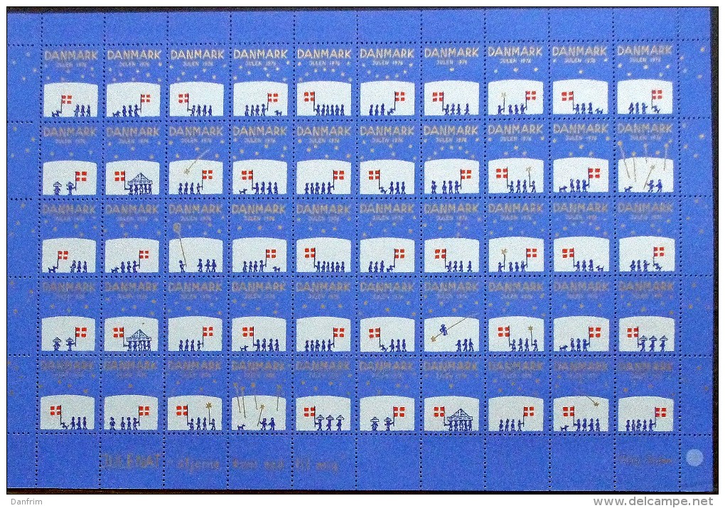 Denmark Christmas Seal 1976 MNH ( **)  Full Sheet  Unfolded    Children - Ganze Bögen