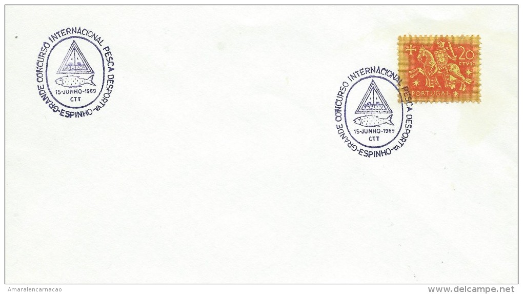 TIMBRES - STAMPS - MARCOPHILIE - PORTUGAL - CACHET  CONCOURS PÊCHE SPORTIF - ESPINHO - 1506-1969 - Postal Logo & Postmarks