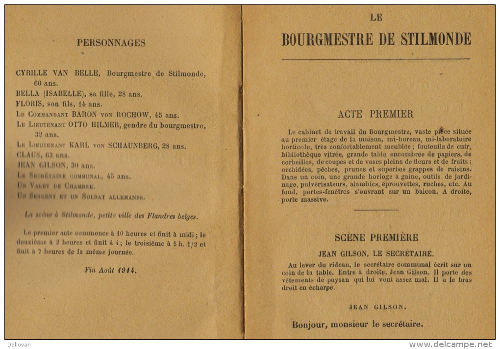 Maeterlinck, Maurice, Le Bourgmestre De Stilmonde - Suivi De Le Sel De La Vie - Guerre 1914-18