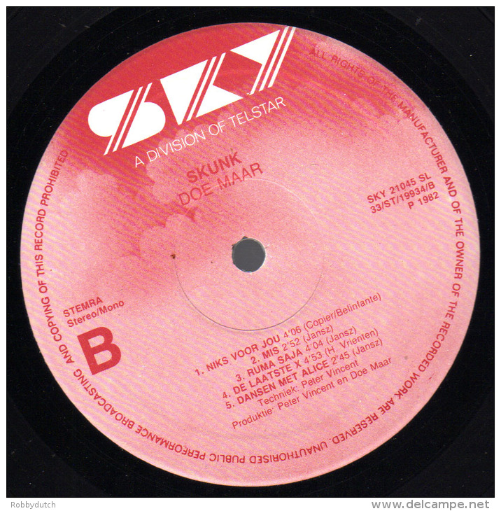 * LP *  DOE MAAR - SKUNK (Holland 1980 On Sky Records) - Andere - Nederlandstalig