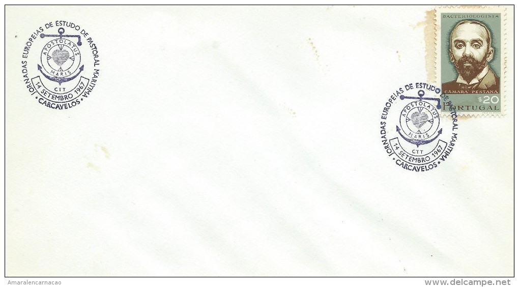 TIMBRES - STAMPS - MARCOPHILIE - PORTUGAL - CACHET APOSTULATUS MARIS - CARCAVELOS 14-09-1967 - Postal Logo & Postmarks