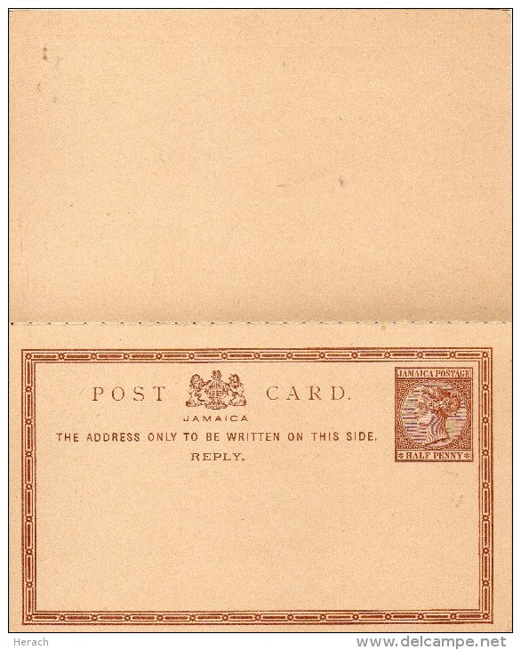 JAMAIQUE ENTIER POSTAL DOUBLE - Jamaica (...-1961)