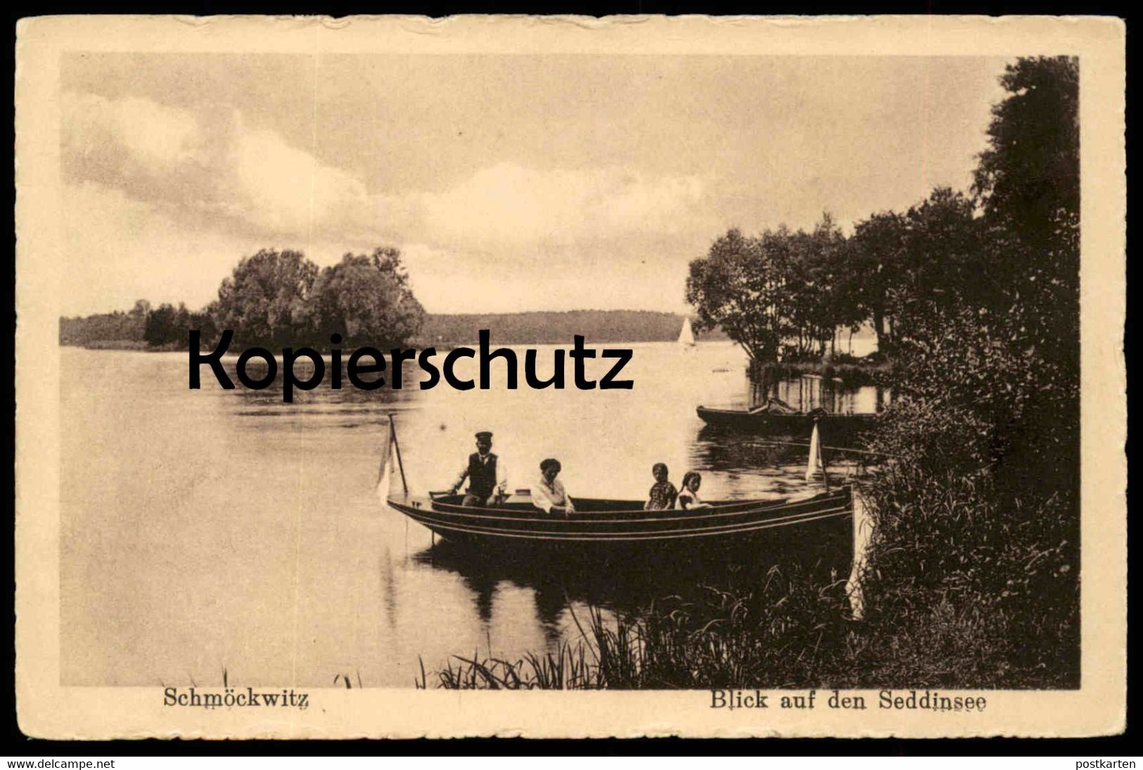 ALTE POSTKARTE BERLIN SCHMÖCKWITZ BLICK AUF DEN SEDDINSEE Boot Familie Family Schmoeckwitz Ansichtskarte AK Postcard Cpa - Schmoeckwitz