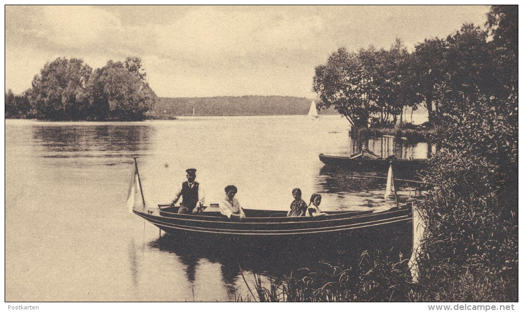 ALTE POSTKARTE BERLIN SCHMÖCKWITZ BLICK AUF DEN SEDDINSEE Boot Familie Family Schmoeckwitz Ansichtskarte AK Postcard Cpa - Schmoeckwitz