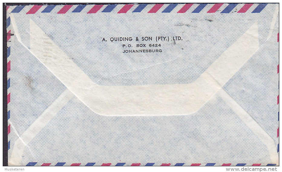 South Africa Airmail Lugpos Par Avion A. QUINDING & Son, JOHANNESBURG 1964 Cover Brief 12½ C. Stamp & Calvin Calvyn - Lettres & Documents