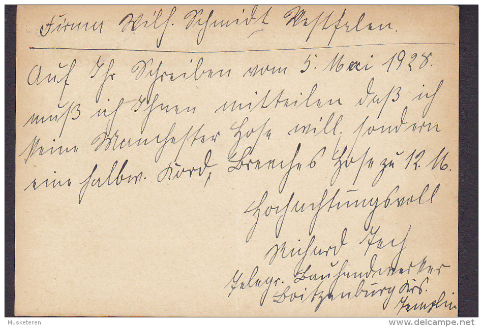 Germany Deutsches Reich Postal Stationery Ganzsache Beethoven BOITZENBURG Uchermarkt 1928 To MINDEN (2 Scans) - Cartoline