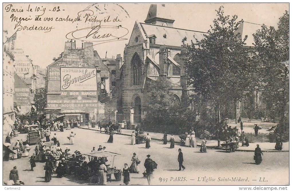 PARIS 1900 : L´EGLISE SAINT-MEDARD MARCHE 75005 - Arrondissement: 05