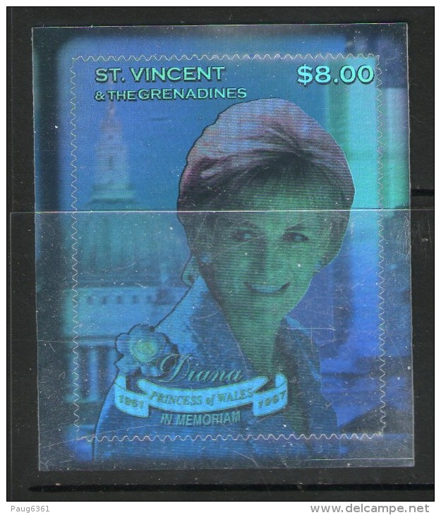 ST VINCENT 1998 TIMBRE HOLOGRAPHIQUE DIANA YVERT N° NEUF MNH** - Royalties, Royals