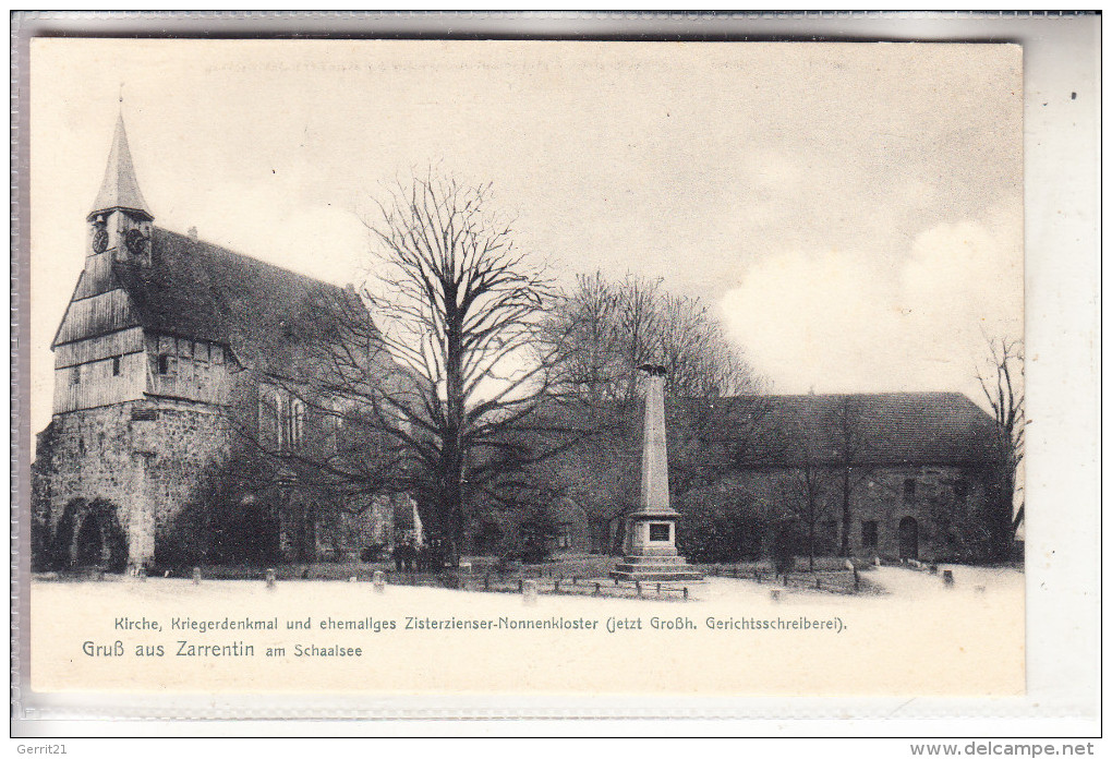 0-2824 ZARRENTIN, Kirche, Kriegerdenkmal & Ehemaliges Zisterzienser-Nonnenkloster, Ca. 1905, Ungeteilte Rückseite - Zarrentin
