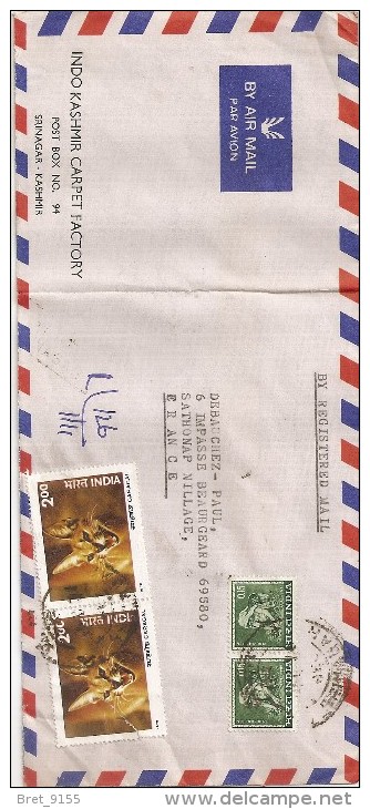 LETTRE DE 1976 INDE INDO KASHMIR CARPET - Storia Postale