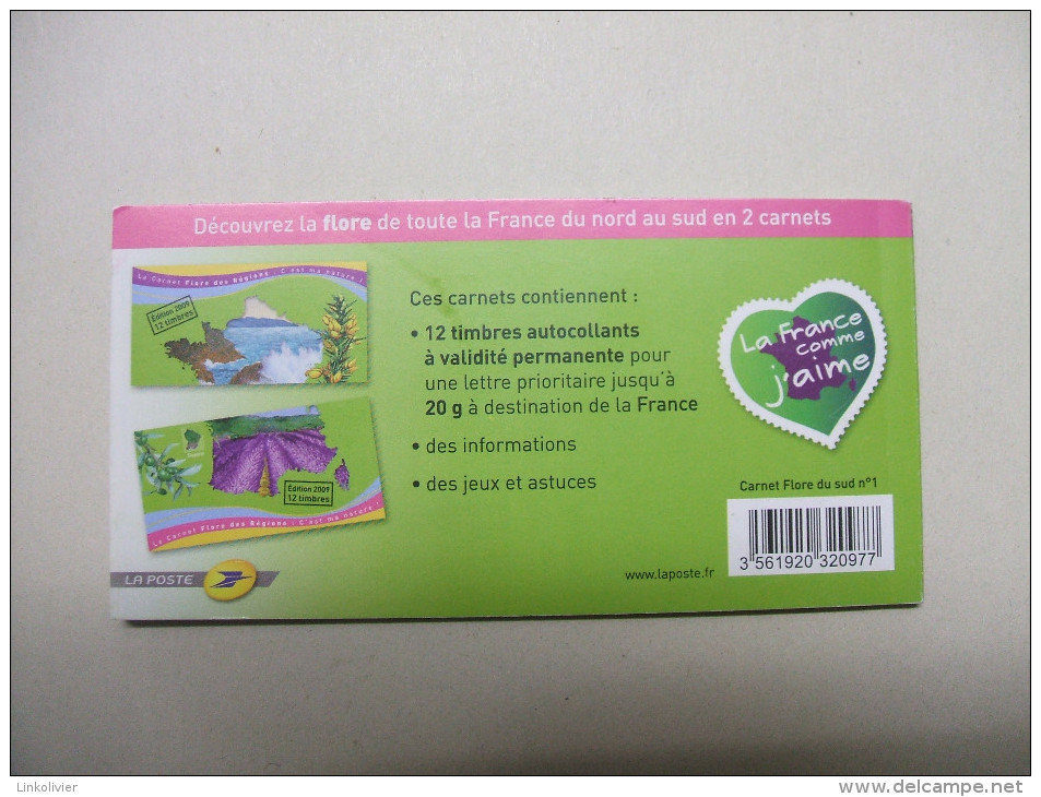 FRANCE - Carnet FLORE DES REGIONS : Flore Du Sud 1 N° 303 à 314 Adhésifs (2009) N** - Commémoratifs