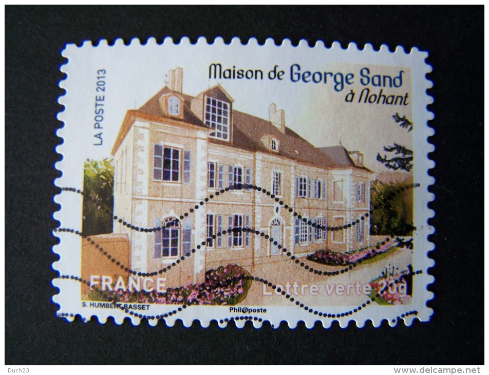 OBLITERE ANNEE 2013 N°867 MAISON DE GEORGES SAND A NOHANT TIMBRE DU CARNET PATRIMOINES DE FRANCE AUTOCOLLANT ADHESIF - Oblitérés