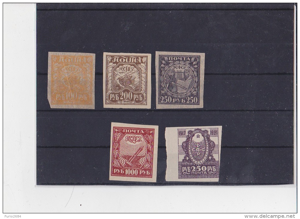 FR-40 FRANCOBOLLI RUSSIA REPUBBLICA E REPUBBLICA SOVIETICA 5 VALORI NUOVI - Unused Stamps