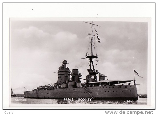 Bateau De Guerre - H.M.S. "Rodney" / Sellicks,Plymouth - Guerra